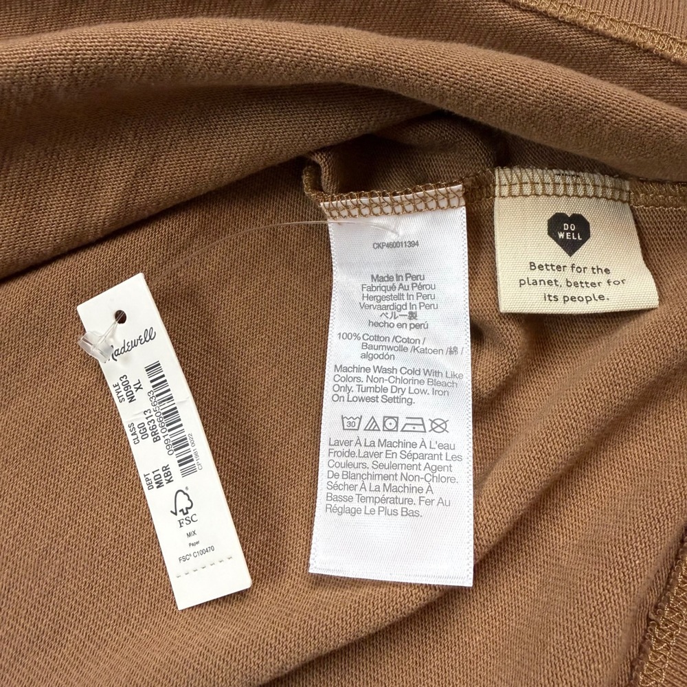 Madewell Knit Easy Camp Shirt Mens XL Walnut Brown Organic Cotton ND903 NWT - Picture 4 of 8